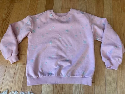 Niñas Hanna Andersson Rosa Pullover Sudadera con Estrellas Plateadas Talla 130 (8) Foto 1 de 3