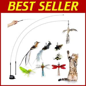 Aufregender Saugnapf Katzenstab mit Federminen - Bild 1 von 9