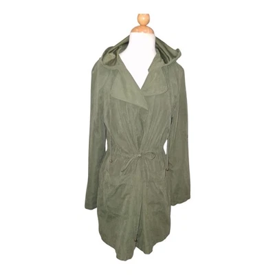 Chaqueta para mujer Love Tree verde oliva estilo militar con capucha frente abierto grande L Foto 1 de 4