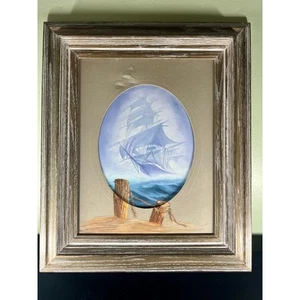 VNTG Sailboat Painting on Canvas~One of a Kind Artwork~Maritime~Ruth Miller 1989 - Picture 1 of 4