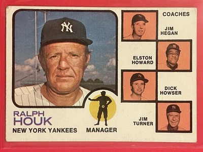 1973 年 Topps Ralph Houk #116 复古棒球纽约洋基队 — 第 1/2 张图片