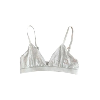 SKIMS Fits Everybody Triangle Bralette Stretch Silver Metálico Íntimo Tamanho XS - Imagem 1 de 4