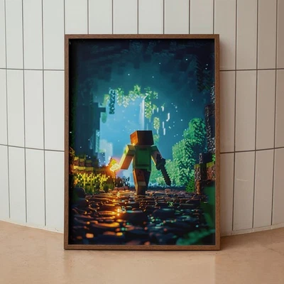 Пиксельный игровой плакат рукоделие игровая комната настенное искусство видеоигры печать подарок - Изображение 1 из 4