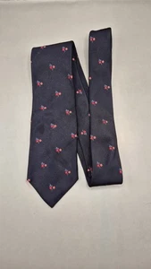 Paul Smith Mens Silk Tie Navy Blue Floral Italy Made 8.5cm - Picture 1 of 3