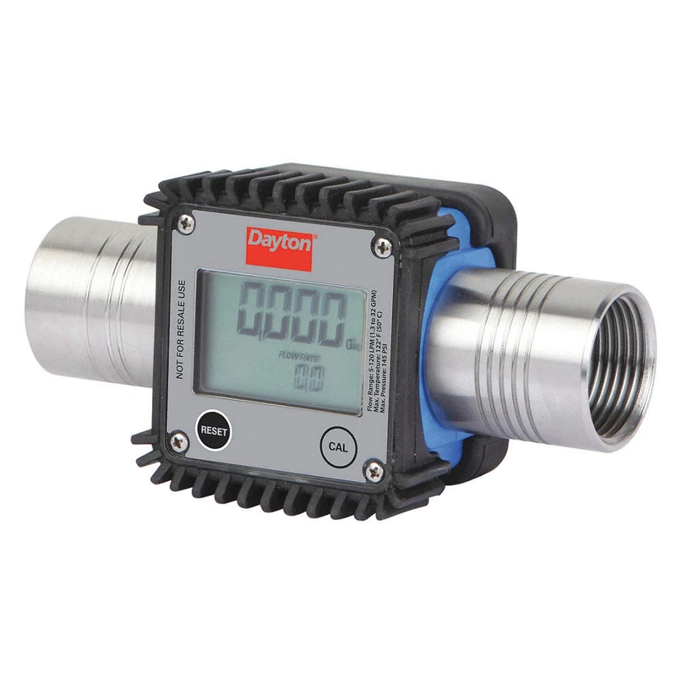 DAYTON 32ZN69 Flowmeter,Digital,1"FNPT,5.35 cps,LCD 32ZN69 - Image 1 of 1