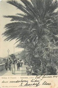 AK Italien Sanremo Riviera di Ponente Reincke Gelaufen 1908 > Zürich - Bild 1 von 2
