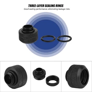 2x/ Pack Water Cooling Compression Fitting For Rigid Acrylic Tube OD 14mm Bl NEW - Zdjęcie 1 z 7