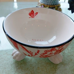 Gucci Red/White Porcelain Dog Food Bowl Water Bowl Unused V6 - Picture 1 of 5