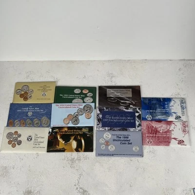 1990 - 1999 P and D  U.S. MINT SETS. Uncirculated in Original Mint Env - Image 1 of 3