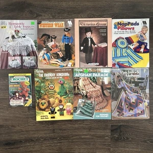 Lot of 8 Crochet Pattern Booklets Afghan Lace Doilies Dolls Annie’s Attic  - Picture 1 of 16