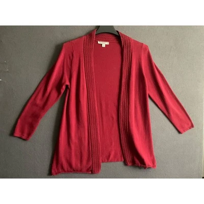 Cárdigan Suéter Clásico Informal Liz Claiborne Para Mujer M Granate Frente Abierto Foto 1 de 4