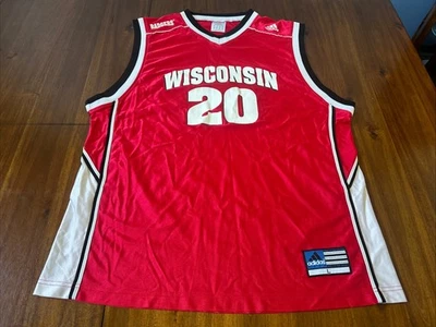 Wisconsin Badgers 20 Adidas NCAA Basketball Jersey Size Large - Image 1 of 4