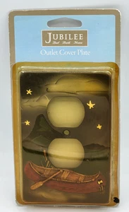 Electric Outlet Cover Plate Canoe Rustic Cabin Decor Cottage Lake House - Picture 1 of 3