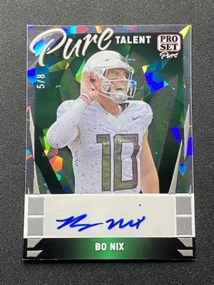 2023 Leaf Pro Set Bo Nix Auto Pure Talent /8 Denver Broncos Oregon Autograph - Image 1 of 2
