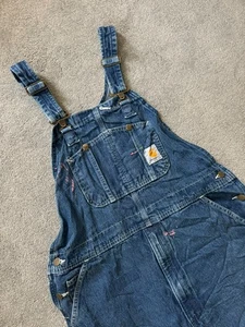 Vintage Carhartt Latzhose/Overall blau 38 W 30 L - Bild 1 von 6