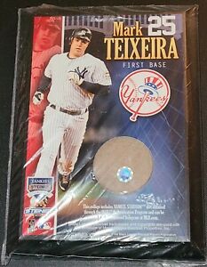 MARK TEIXEIRA New York Yankees Steiner COA Authentic Game Used Dirt Plaque 5x7