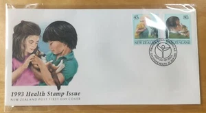 1993 New Zealand Health Stamp Issue - Children Health, Cat & Dog FDC - Picture 1 of 7