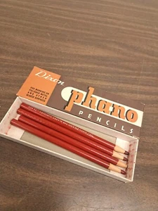4 Vintage Dixon Phano Pencils # 71 Red Pencils with Box - Picture 1 of 8