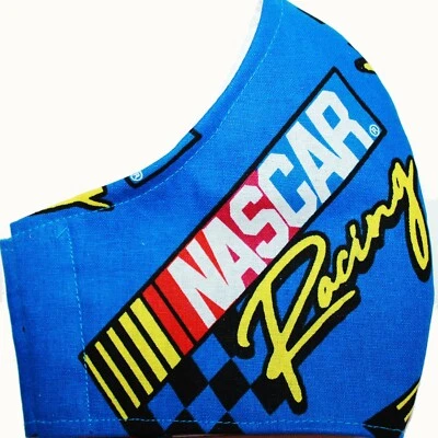  Face Mask NASCAR racing blue white Earnhardt Petty Wallac filter Med Adult - Image 1 of 3