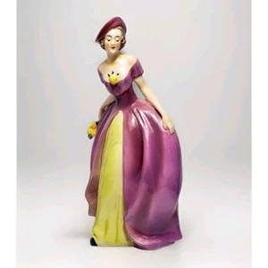 Abito vintage GOEBEL elegante figura donna della moda #FF70 viola e giallo rosa 8" - Foto 1 di 12