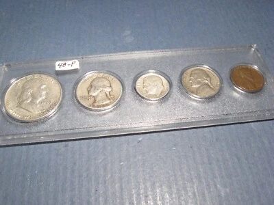 1948 PHILADELPHIA Mint Birth year 5 coin MATCHED set ~ circulated ~ nice gift - Image 1 of 4