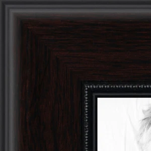 ArtToFrames 1.75" Custom Poster Frame Brown Mahogany with Beads 4211 Large - Picture 1 of 7