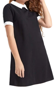 Elegante Abito da Cerimonia per Bambina Silvia Nero con Dettagli Bianchi - Imagen 1 de 4