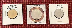 SET OF 3 ITALIAN LIRE COINS - Picture 1 of 8