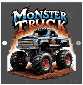 Monster Truck Poster - 33.1" x 33.1" - Semi Gloss - Picture 1 of 2