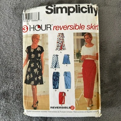Simplicity Pattern 7118 Sz 18-24 Misses 3 Hour Reversible Wrap Midi Skirt UNCUT - Image 1 of 4
