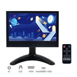 Portable Monitor 7" LCD Display Screen with AV VGA HDMI Input for PC DSLR CCTV - Picture 1 of 12