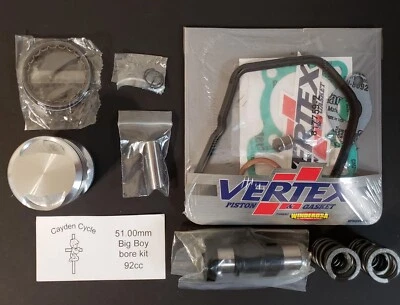 Honda XL80 XR80 CRF80 piston kit BIG BORE 51.00mm (92cc) Cayden Cycle BIG Boy B2 - Image 1 of 4