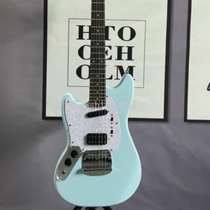 Left Handed Mustang Blue Electric Guitar SH Pickup Peal Pickguard Factory Outlet - Picture 1 of 10