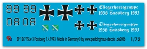 Peddinghaus-Decals 1/72 1267 Fiat (G) . 91R/3 Tslw 3 Fliegerhorst Fassberg - Foto 1 di 1
