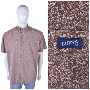GUESS Vintage 1993 Floral Shirt M Paisley Flowery Funky Print 90s 1990s Designer - Picture 1 of 10