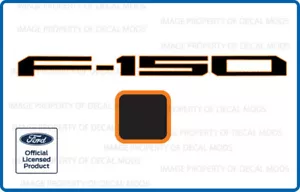 21 - 25 Ford F150 Tailgate Inserts Decals Letters Stickers - Black Orange FG1T8 - Picture 1 of 2
