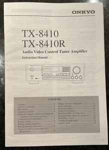 ONKYO TX-8410 TX-8410R STEREO POWER AMPLIFIER ORIGINAL Manual User Guide Nice! - Picture 1 of 3