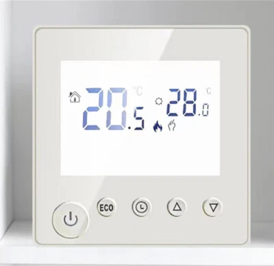 Digital Thermostat Raumthermostat Fußbodenheizung Wandheizung LED weiß Heizung - Bild 1 von 4