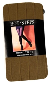 Hot Steps Ribbed Tights Brown - Picture 1 of 4