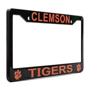 Clemson Tigers License Plate Frame Cover - Black & Thin - EliteAuto3K - Picture 1 of 9