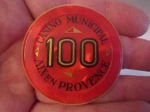VINTAGE CASINO COMMUNAL 100 FRANCS CHIP - AIXEN PROVENCE - SELTEN - 2 1/8" IM DURCHMESSER - Bild 1 von 3