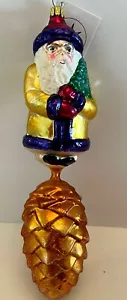 Christopher Radko 1993 cono de pino santa adorno de caída nuevo con etiqueta - Imagen 1 de 5