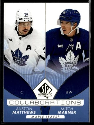 2022-23 SP Authentic Collaborations Blue Auston Matthews / Mitch Marner #C-21 - Image 1 of 2