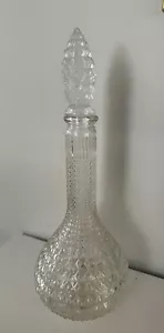 Rare Clear Diamond Squat Genie Bottle With Resin Stopper - Picture 1 of 1