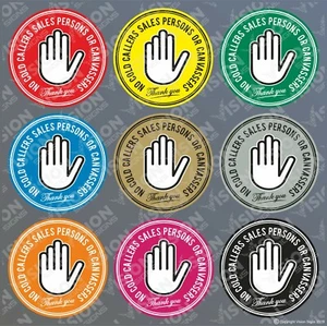 No Cold Callers Caller Calling Sticker Sales People Canvassers Door Sign Decal - Picture 1 of 10