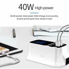 Multi 8 Port Smart USB Wall Charger iPad iPhone Android Tablet 8A LCD Display UK