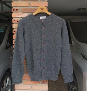 Laurence J Smith Shetland Wool Gray Cardigan Sz 34 - Picture 1 of 20