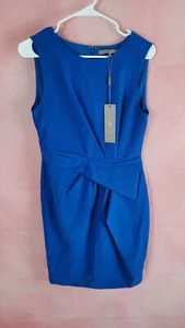 Halston Heritage Size 6 Party Midi Dress Blue Sapphire Sleeveless NWT $375.00 - Picture 1 of 7
