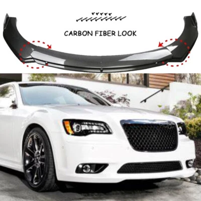 Front Bumper Lip Splitter Spoiler Carbon Fiber Style Kit for CHRYSLER 300 C SRT8 - Изображение 1 из 4