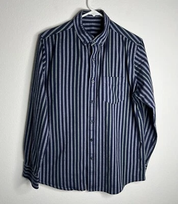 Mens Dress Shirts Long Sleeves Formal Slim Business Striped Casual Shirts Size M - Image 1 of 4